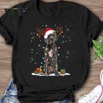 Great Dane Christmas Santa Hat Fairy Lights Pajama Dog Lover T-Shirt - Gift for Dog Lovers - Funny Dog - Vintage Shirt - Father's Day Gift 2XL