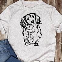 Long Hair Dachshund Lover Gift Doxie Mom Dad Cute Wiener Dog T-Shirt - Gift for Dog Lovers - Funny Dog - Dachshund Lovers - Mother's Day S