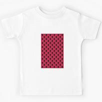 Black Polka Dots On Viva Magenta  Kids T-Shirt 170