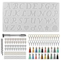 Silicone Alphabet Resin Molds Kit Epoxy Resin Casting Molds Keychain Making Set 1