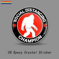 3D Crystal Sticker Epoxy Dome Car Sticker Bigfoot Gorilla PVC Car Office Supplies Laptop Mobile Phone Trolley Case Vinyl Decal diameter 5cm raudona