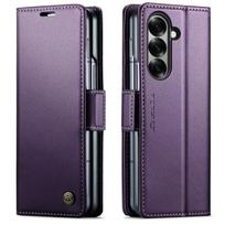 Phonecase for Samsung Galaxy Z Fold7 Butterfly Buckle Litchi Texture RFID Anti-theft Leather Phone Case only case&for Samsung Galaxy Z Fold7&Opp Bag violetinė