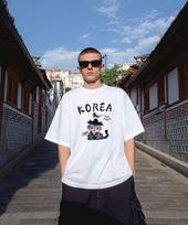 One Hundred Percent Ohpxharmonia Magpie And Joseon Tiger Semi-Oversized Short Sleeve T-Shirt White/S(90)