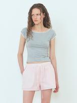 Etmont Lace Trimming T-Shirt Melange Gray Free