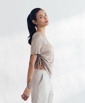 Cl Coco Clwt8103 Silky Shirred Short Sleeve T-Shirt Note/S