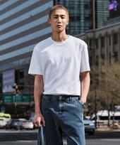 Stico [Black Label] Supima Round Neck Short Sleeve T-Shirt_White (Semi-Oversized Fit)_Stswb91Nsw White/95