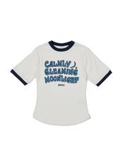 Sway Glow [Giza Cotton Fabric] Lettering Ringer T-Shirt_White White/S