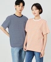 Guess 4-Color Unisex Semi-Overfit Single Stripe Short Sleeve T-Shirt Np2Ke403 Lbl/L