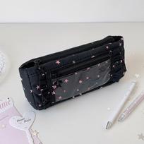 Printed Lace Pencil Storage Bag Large Capacity Zipper Stationery Pouch  School Office Supplies