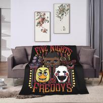 FNAF At Freddys Let's Party Blanket Velvet Autumn/Winter Multifunction Super Warm Throw Blanket for Sofa Office Bedspread Size: 75*100cm, Weight: 230 GSM