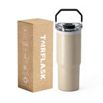 1000ml Puodelio Laikikliui Pritaikytas Maistinio Plieno Vakuuminis Kelioninis Termosas su Rankena ir Izoliuota Kavos Puodelio Biurui ir Stovyklavimui 1000ML(34OZ) smėlis