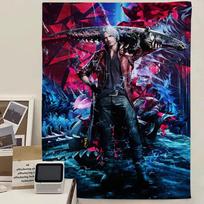 Game Devil May Cry Anime Tapestry Hippie Flower Wall Carpets Dorm Decor Cheap Hippie Wall Hanging 100X70CM