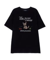 Astral Projection Doodle Puppy Supima Cotton Round Neck Short Sleeve T-Shirt_Black M