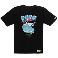 Doldol Shark Dog-Tshirts-225 Shark Dog Denny Shark Surfing Hawaii Character Graphic T-Shirt Short Sleeve T-Shirt Light Gray/Xxl