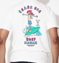 Doldol Shark-Dog_Tshirts-205 Shark Dog Surfing Hawaii Graphic T-Shirt Short Sleeve T-Shirt White/L