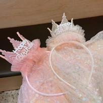 Internet Celebrity Lace Mesh Headband Crown Cross-Border Birthday Party Accessory 18*15