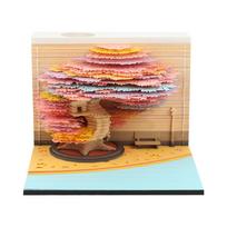 New Product 3D Memo Pad Custom Logo Desk Calendar Magic Tree Christmas Tree Notepad Bookmarks Stationery Gift Set Birthday Items (as the picture,S)