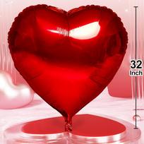 1-4PCS 32inch Foil Red Heart Balloon, Room Decorations Kit Party Props Decor Love Balloons Red Valentines Day Heart Balloons 1PC