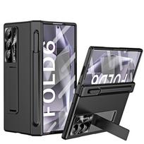 For Samsung Galaxy Z Fold 8 Ultra /6 5 4 3 Plating PC Hinge Protect Full Body Shockproof Stand Pen Slot Case with Tempered Glass Opp Bag&For Samsung Galaxy Z Fold 3 5G 7.6" juoda