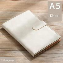 XIWAN A5 Business Hardcover Notebook 6-Ring Binder Magnetic PU Leather Cover Loose-Leaf Notepad Diary Custom Logo for chaki
