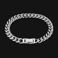 KRKC  Hip Hop Jewelry Tarnish Free 8mm 10mm 12mm 18K Gold Plated Stainless Steel Miami Cuban Link Bracelet Mens Chains 7inches(17.78cm)