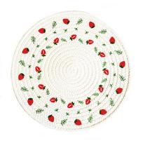 Heat Insulation Coffee Cup Mats Strawberry Pot Pad Table Mats Round Dining Mat  Table Decoration 12cm-Style C