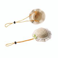 Adjustable Pet Sun Hat Lace Decor Cat Sunshade Hat Pet Head Wear Sunscreen Cap  Pet Walking S