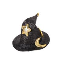 Barrette Bent Hat Hair Clip Cute Pet Halloween Hair Accessories Witch Hat Hair Clip  Women juoda