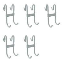 5Pcs Multi-functional Shower Door Hook Strong Hold Hanging Hook Over Glass Door Hook  Door 5Pcs Grey
