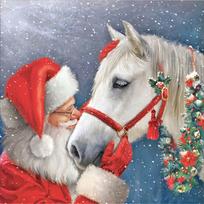 Full 5D Diy Diamond Painting Santa with white horse Embroidery Cross Stitch Home Decor Handmade Gift 25x25cm