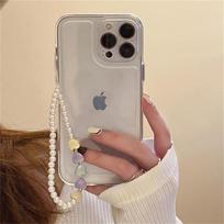 Korėjos miela perlų širdies apyrankė, skaidrus telefono dėklas, skirtas iPhone 14 13 12 11 Pro Xs Max X Xr 7 8 Plus Se3 smūgiams atsparus minkštas dangtelis For iPhone 14Plus