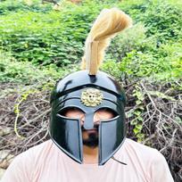 Romėniškas Korinto šalmas Kryžiuočių Korinto karys Viduramžių riterio šarvų šalmas Viso veido Cosplay šalmas Puiki Kalėdinė dovana jam
