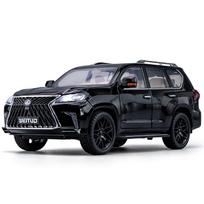 1/18 Scale LX570 Supercar Diecast automobilio modelio žaislas, patraukiama atgal žaislinė transporto priemonė su garsu ir šviesa vaikams, mažiems berniukams, mergaitėms, dovanų kolekcija 1/18-27x11x10.4cm juoda