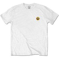 Balti Guns n' Roses Bullet Logo atspaudas nugaroje pripažinti Unisex marškinėliai S white