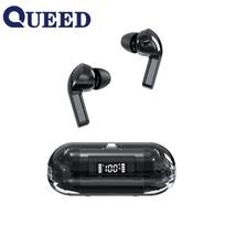 Bluetooth Headset Transparent Shell Creative Touch Number Shows Wireless TWS Bluetooth Headset juoda