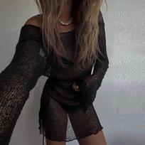 Moterų vasaros proga Seksuali, plona paplūdimio apranga be nugaros L juoda