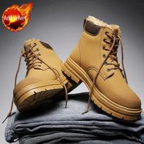 Fashion Male Winter Shoes Lace Up Men's Snow Boots High Top Warm Cold Proof Cotton Shoe Offer New in Thick Plush Sale Brands Footwear 39