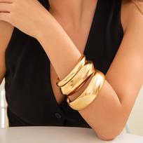 Exaggerated metal arc plain ring bracelet bracelet wide surface multi-layer simple bracelet