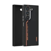 For Samsung Galaxy Z Fold 6 5 4 Case Magsafe Slim Rough Carbon Fiber Magnetic Folio Foldable Case Cover Alloy Lens Anti-fingerprint Galaxy Z Fold6