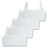 4PC Cotton Lace Bras for Kids Girls Sports Training Bra Chid Underwear Crop Top 8-14 Years one size