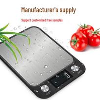 Stainless Steel High Precision Waterproof Kitchen Scale - Electronic Gram Scale for Baking White English Battery 5kg/1g