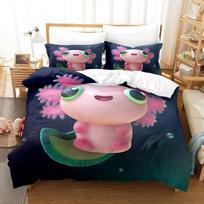 Kawaii Gyvūnas Axolotl Patalynės Komplektas Lovos Užtiesalas Suaugusiųjų Vaikų Miegamojo Dekoras Antklodės Užvalkalas Pagalvės Užvalkalas Komplektas Viengulis Twin Pilnas Queen King Dydis EU Twin(135x200cm)