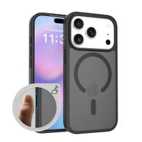 Prabangus magnetinis Magsafe belaidžio įkrovimo dėklas telefonui IPhone 17 Air 16 15 14 13 12 Pro Max, saldainių spalvos, odos pojūčio dėklas For iPhone 17 juoda