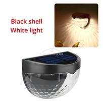 2/4/8 vnt. Saulės tvoros šviestuvas Lauko apšvietimas Sieniniai šviestuvai Sodo energijos šviesa Girlianda Dekoracija LED Sodo laipteliams, terasai, laiptams Black shell-warm,1PC