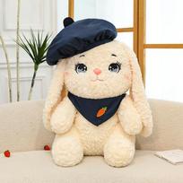 Cute Beret Rabbit Plush Toy Doll Scarf Rabbit Rag Doll Girl Sleeping with Doll Birthday Gift 45cm