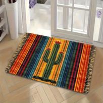 Vaivorykštės Juostelės Durų Kilimėlis Savybė Kaktuso Kilimas Sveikinimo Kilimėlis Lauko Kilimas Minkštas Svetainės Kilimas Kilimas Miegamojo Namų Dekoras 50X80CM (1.6X2.6FT white