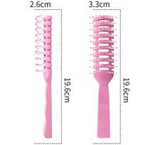 Multi-Styling Teasing Comb 2-in-1 Hair Brush, Root Lifter Volume Brush for Men & Women, Curly Hair Detangler & Blow Drying Brush for Home Salon rožinė