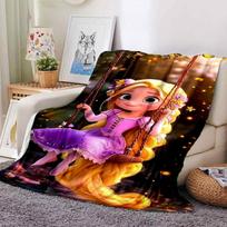 1 vnt. Rapunzel vardinė antklodė Lengvas flanelės pledas sofai, lovai, kelionėms, stovyklavimui, svetainei, biurui, sofai, foteliui 80cmx120cm