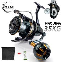 MBLN Saltwater Fishing Reel, Magnesium Alloy Body, Double Guide Rod, Screw-in, Large Trolling, Sizes 12000 & 16000 Model 12000