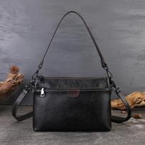 Johnature Natūralios Odos Moteriška Rankinė Universali Rankinė Po Pažastimi Kasdienė Daugiasluoksnė Pečių Crossbody Rankinė kava